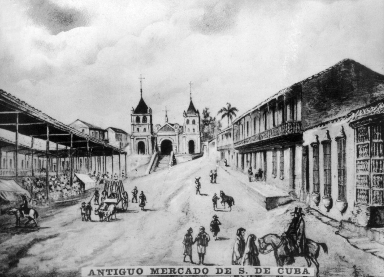 सैंटियागो डे क्यूबा का पुराना बाजार, 19 वीं सदी, 1920 का दशक द्वारा अज्ञात