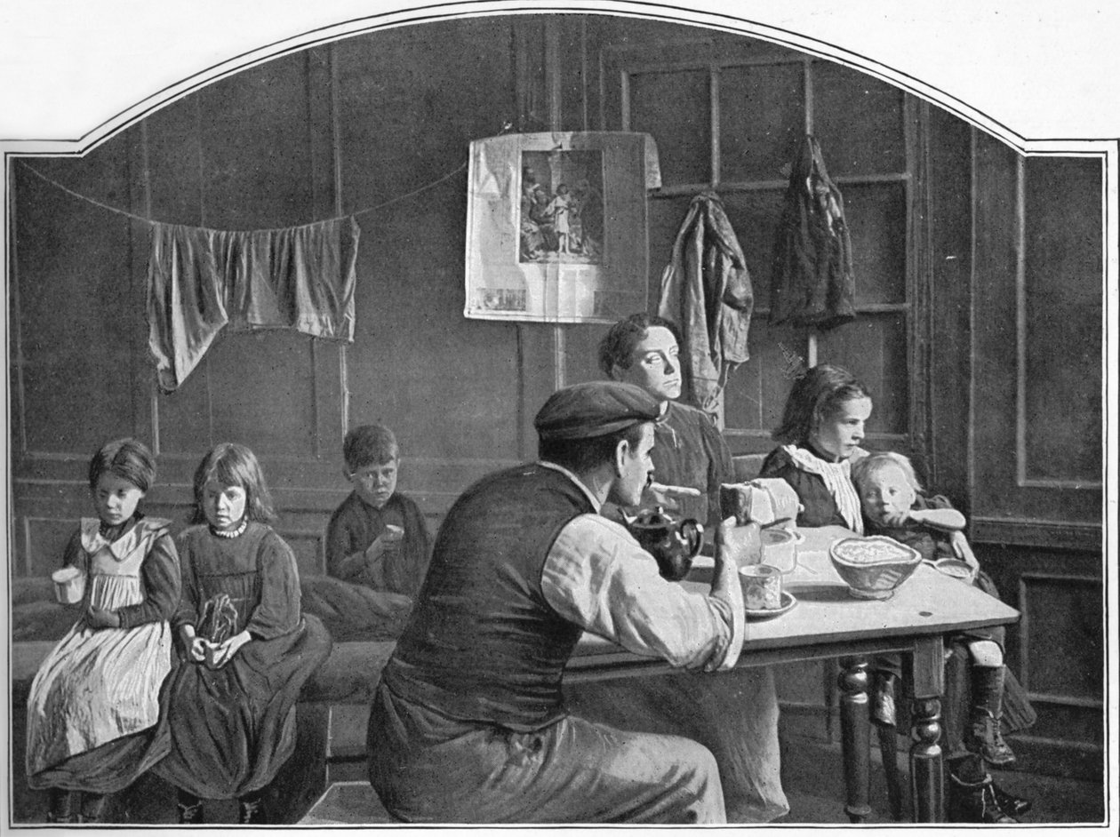 लंदन के स्लमलैंड में पुराना कमरा, c1900 1901 द्वारा अज्ञात