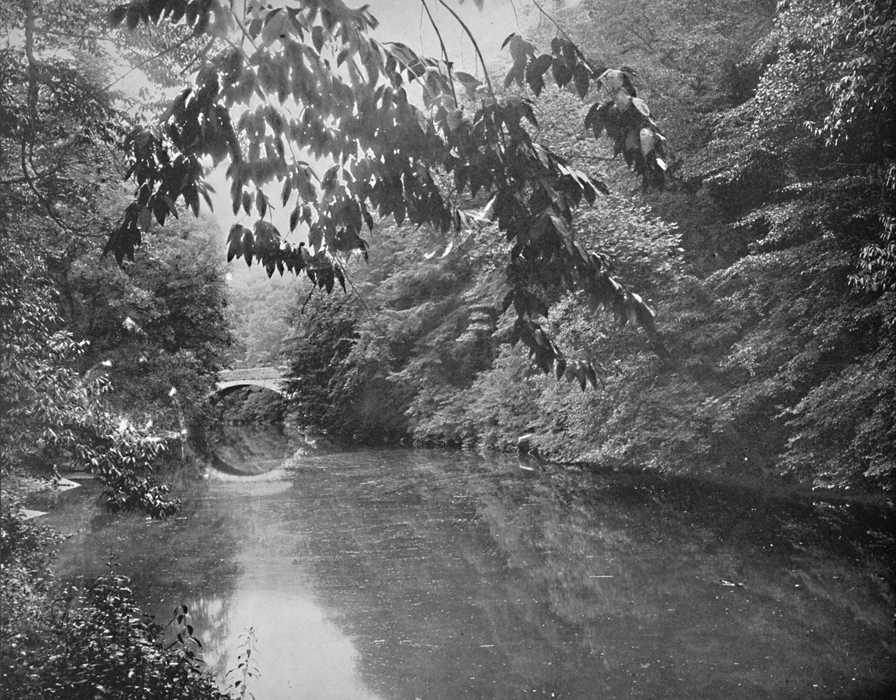 विसेहिकॉन क्रीक पर, फेयरमाउंट पार्क, फिलाडेल्फिया, c1897। द्वारा अज्ञात
