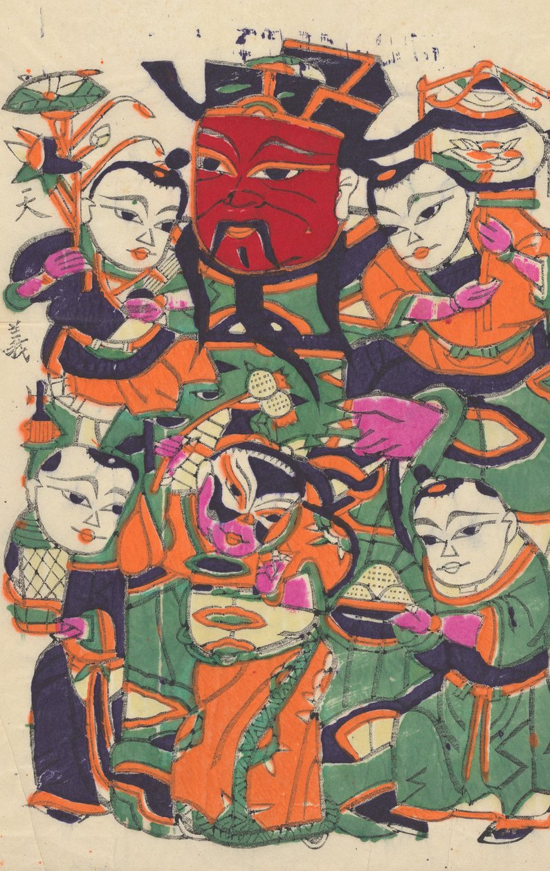 नए साल की तस्वीरों सहित एक सौ पैंतीस वुडब्लॉक प्रिंट, 19वीं-20वीं सदी। द्वारा अज्ञात