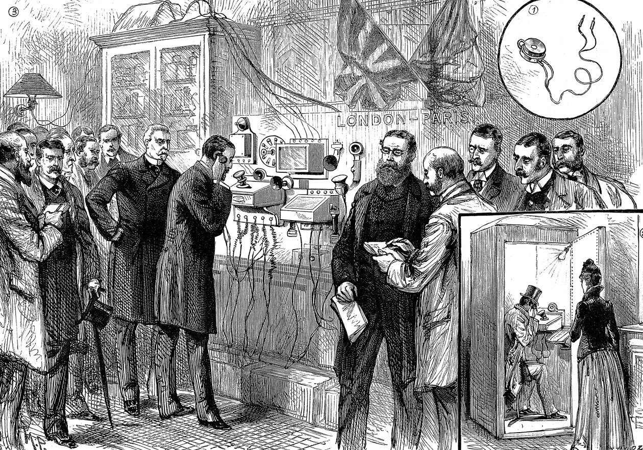 1891 में एंग्लो-फ्रेंच टेलीफोन लाइन का उद्घाटन द्वारा अज्ञात