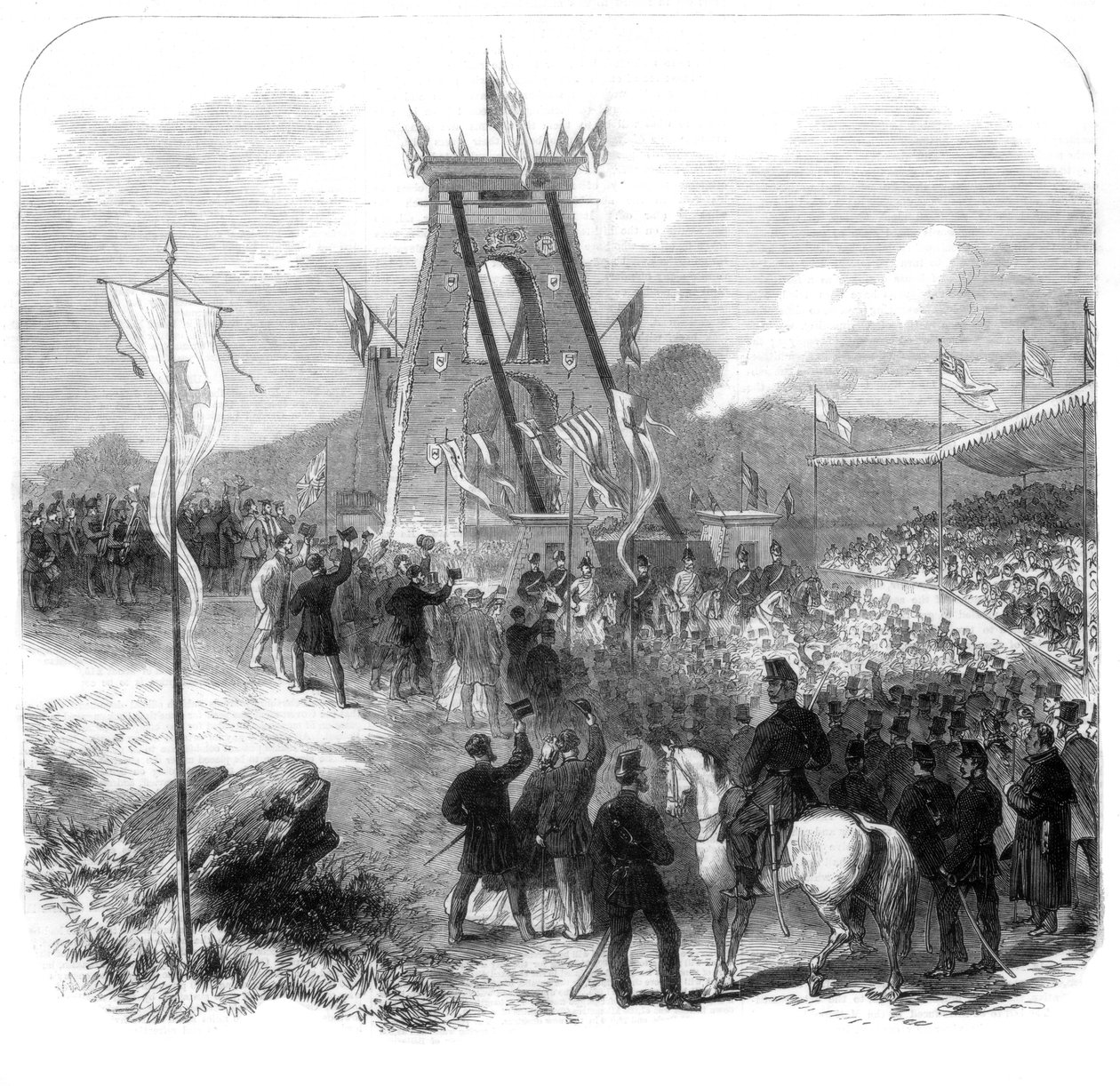 क्लिफ्टन सस्पेंशन ब्रिज, ब्रिस्टल, 1864 का उद्घाटन द्वारा अज्ञात