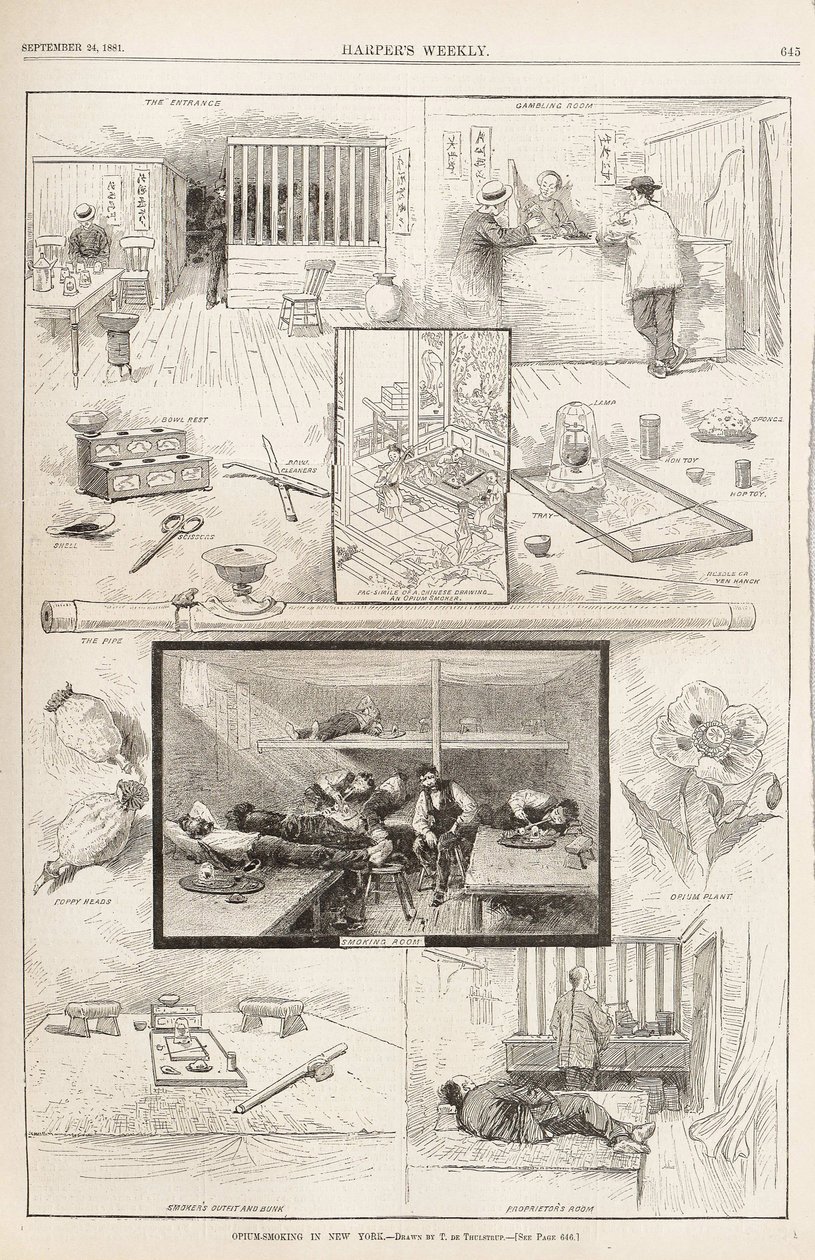 अफीम-धूम्रपान न्यूयॉर्क में हार्पर्स वीकली से, 24 सितंबर, 1881, 1881 द्वारा अज्ञात