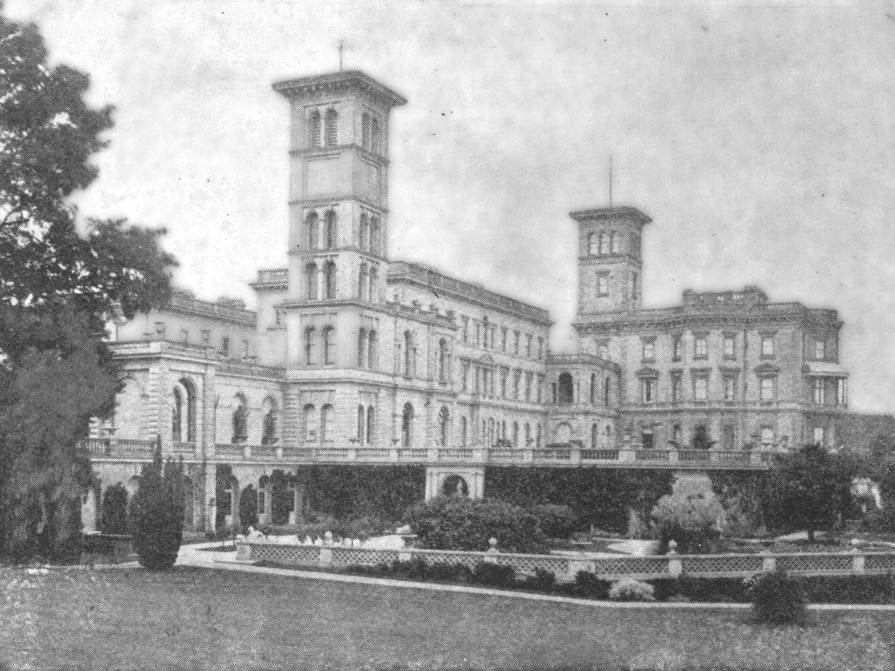 विक्टोरिया के समय में ओसबोर्न हाउस, 1901। द्वारा अज्ञात