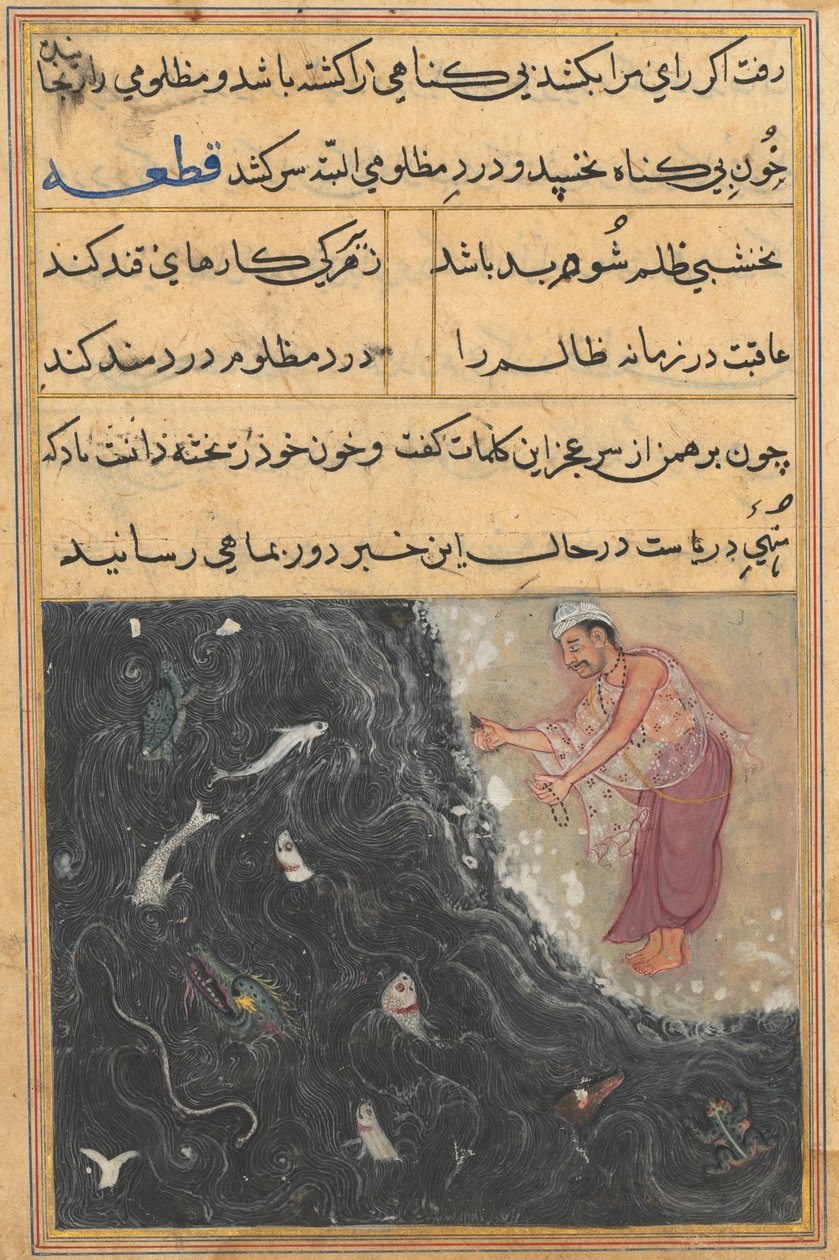 एक तोते की कहानियाँ टुटी-नाम से: ग्यारहवीं रात: ब्राह्मण ने राजा से पूछा c1560। द्वारा अज्ञात