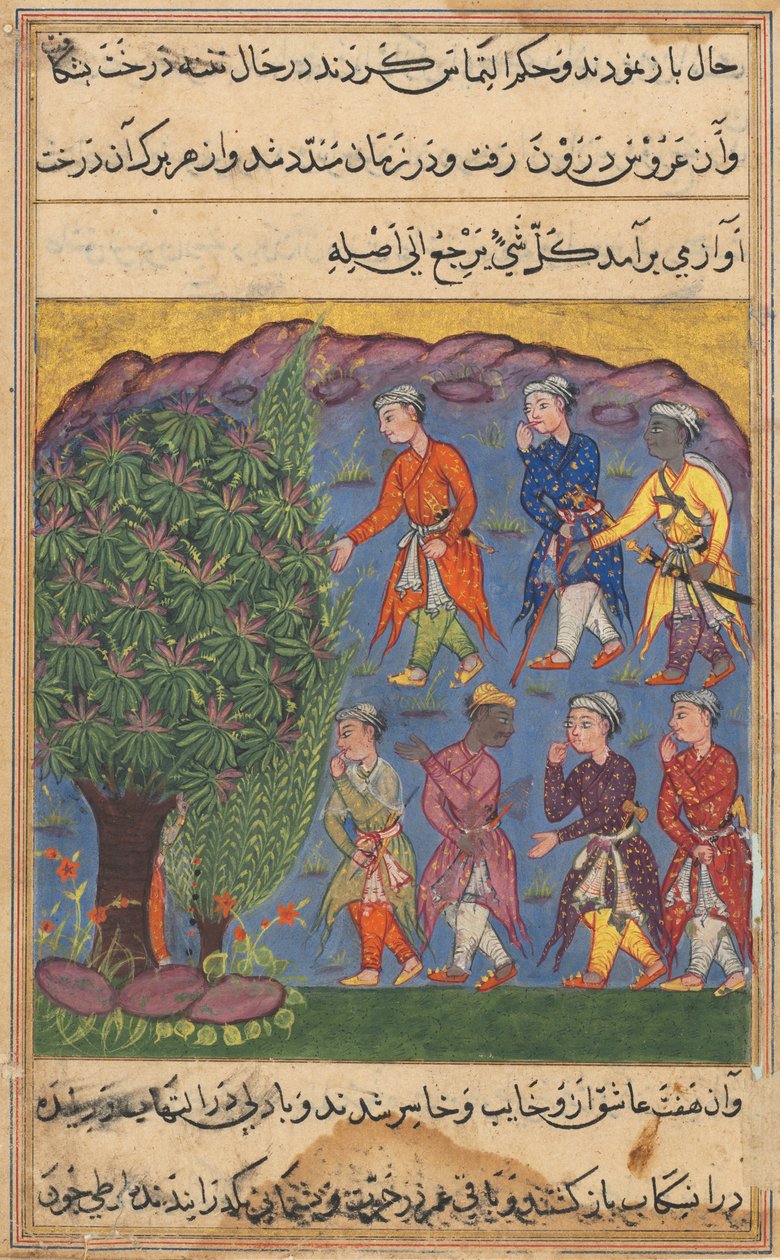 एक तोते की कहानियाँ टुटी-नाम से: छठी रात: सात पुरुष विवादित कब्जे ..., सी। 1560। द्वारा अज्ञात
