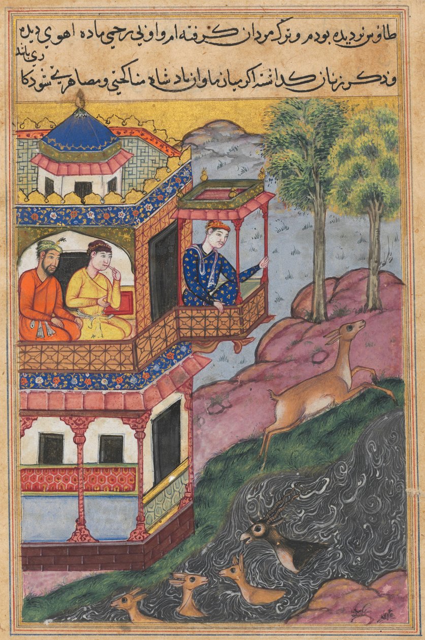 एक तोते की कहानियाँ टुटी-नाम से: तीसवीं रात: पेंटिंग द्वारा बनाई गई ..., सी। 1560। द्वारा अज्ञात