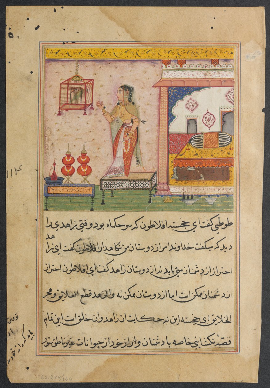 एक तोते की कहानियाँ टुटी-नाम से: बीसवीं रात: तोता पत्ता ..., सी। 1560। द्वारा अज्ञात
