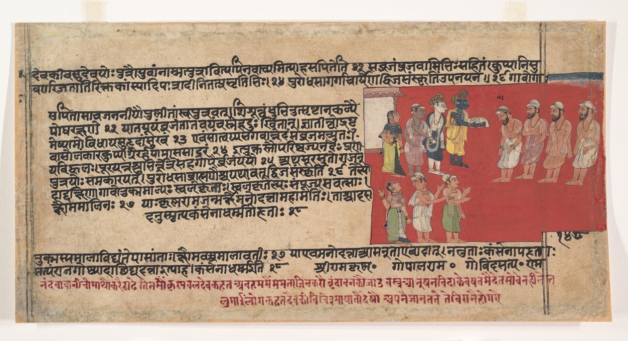 एक बिखरे हुए भागवत पुराण से पृष्ठ भगवान विष्णु की प्राचीन कहानियां, सीए। 1630-50। द्वारा अज्ञात