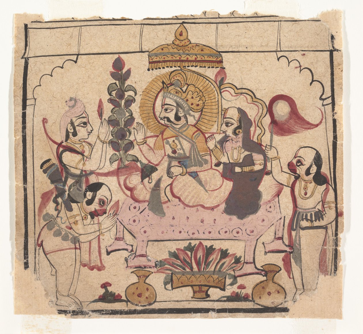 बिखरी हुई रामायण का पृष्ठ: राम की कहानी, सीए। 18वीं सदी के मध्य। द्वारा अज्ञात