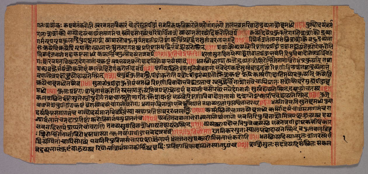 एक जैन पांडुलिपि से पृष्ठ, 1400s-1500s। द्वारा अज्ञात