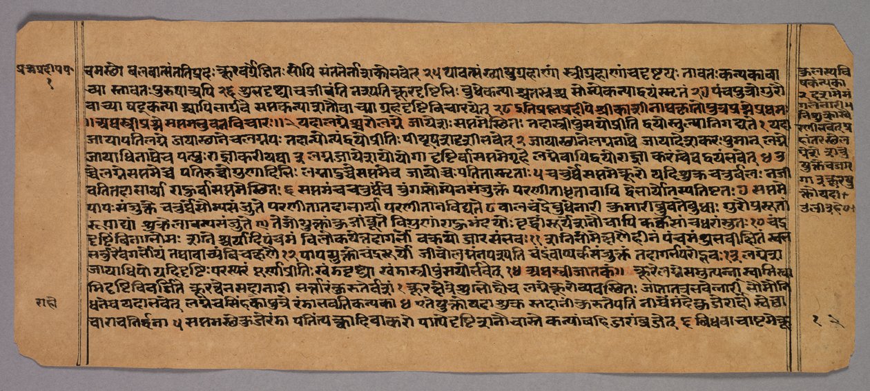 प्रसन्नप्रदीप का पृष्ठ, एक हिंदू ज्योतिष पाठ, सी। 1700 के दशक। द्वारा अज्ञात