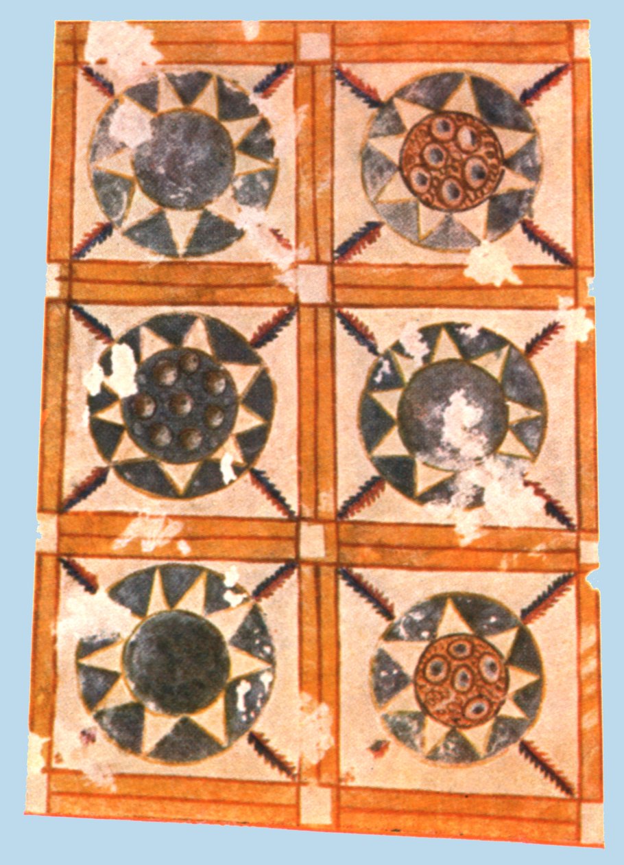स्टासोव्स्की क्रिप्ट, सिमेरियन बोस्पोरस, केर्च, 1928 में चित्रित छत की सजावट। द्वारा अज्ञात