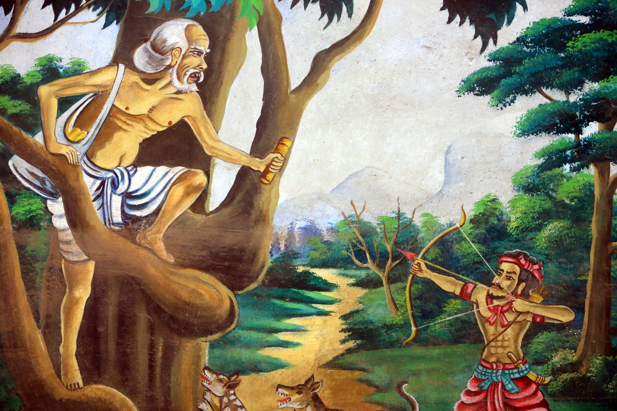 शाक्यमुनि बुद्ध की जीवन गाथा को दर्शाती पेंटिंग। वाट नक्सई। वियनतियाने। लाओस, 20151106, वियनतियाने, लाओस द्वारा अज्ञात
