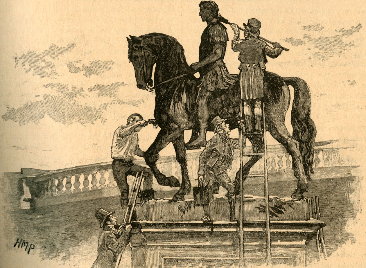 1821 c1890, किंग विलियम III काले, डबलिन, आयरलैंड की मूर्ति की पेंटिंग। द्वारा अज्ञात
