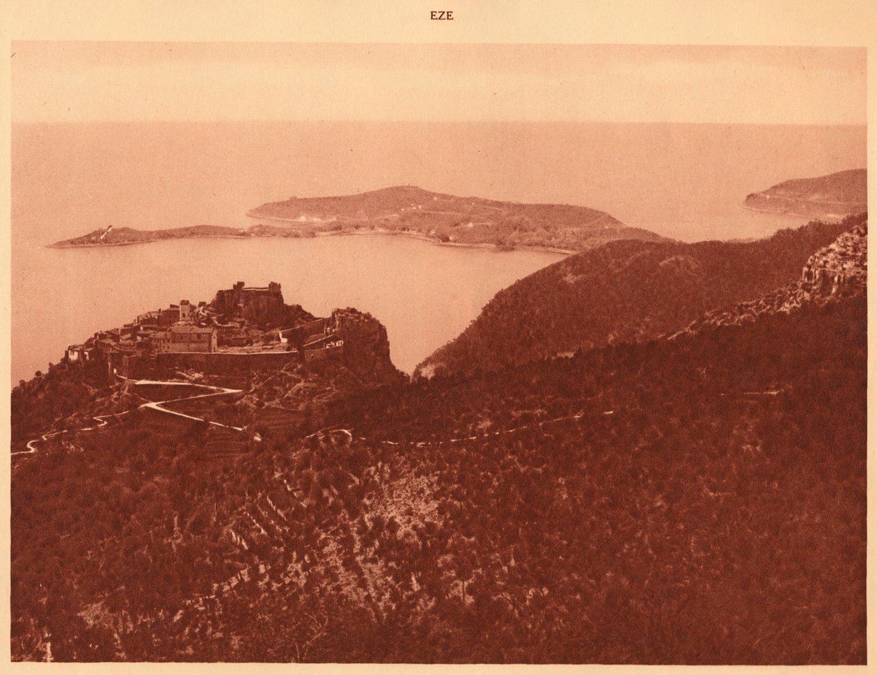 पैनोरमा और कैप फेरैट को ग्रांड कॉर्निश, एज़, 1930 से देखा गया। द्वारा अज्ञात