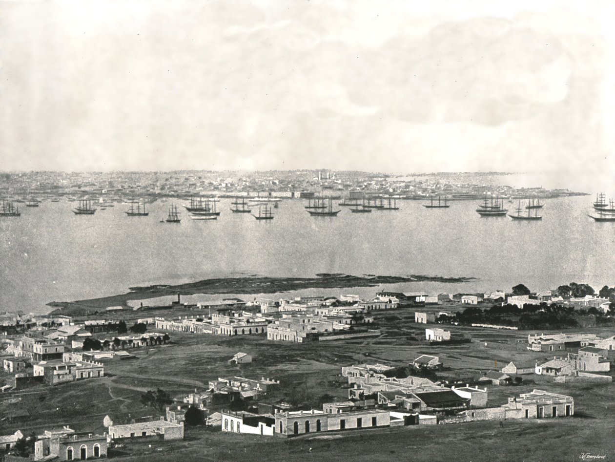 हिलोर से पनोरमा, मोंटेवीडियो, उरुग्वे, 1895। द्वारा अज्ञात