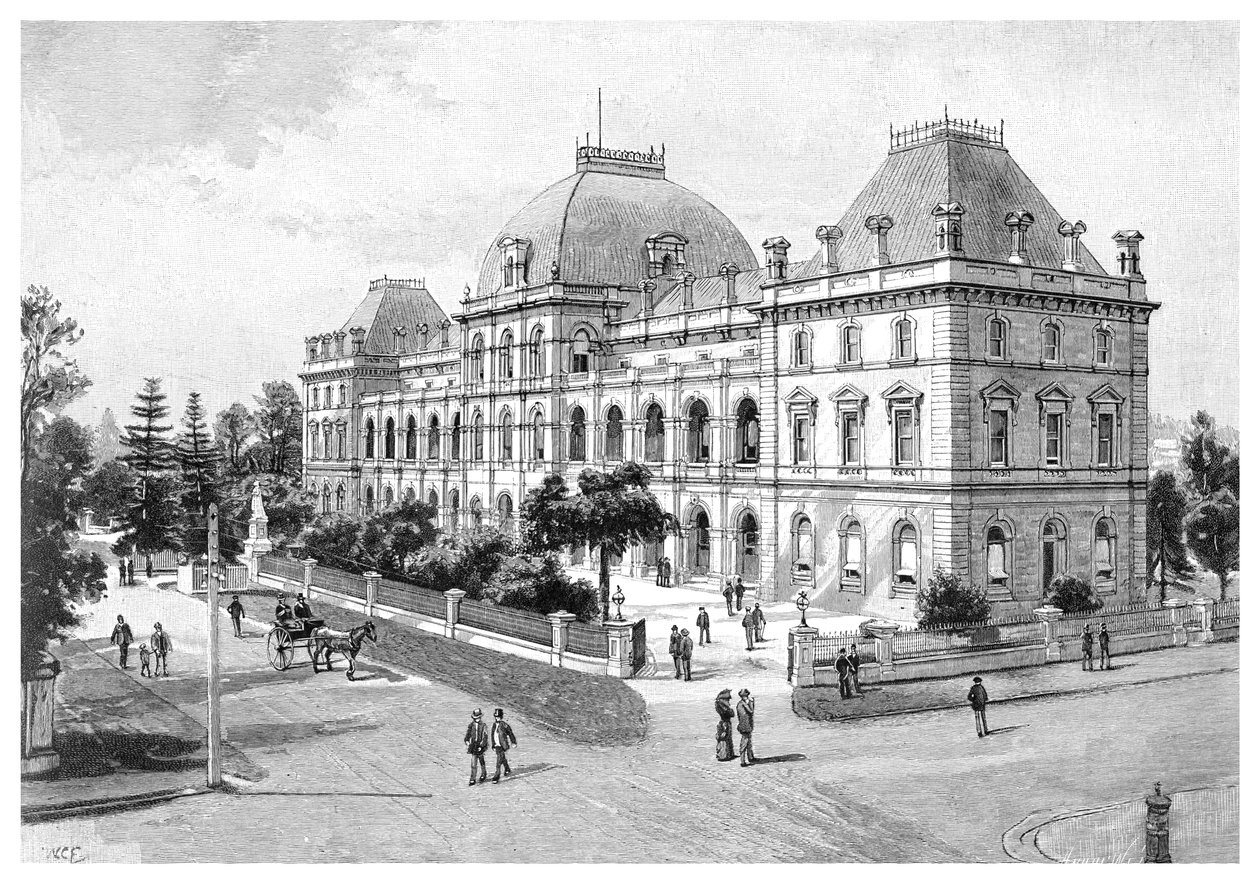 संसद भवन, ब्रिस्बेन, ऑस्ट्रेलिया, 1886 द्वारा अज्ञात
