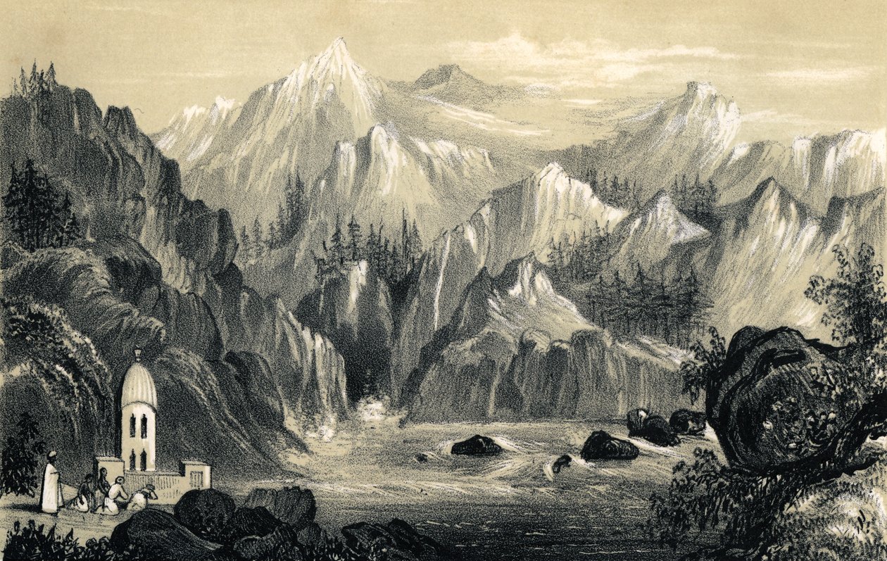 गंगा, भारत, 1847 के स्रोत पर तीर्थयात्री द्वारा अज्ञात