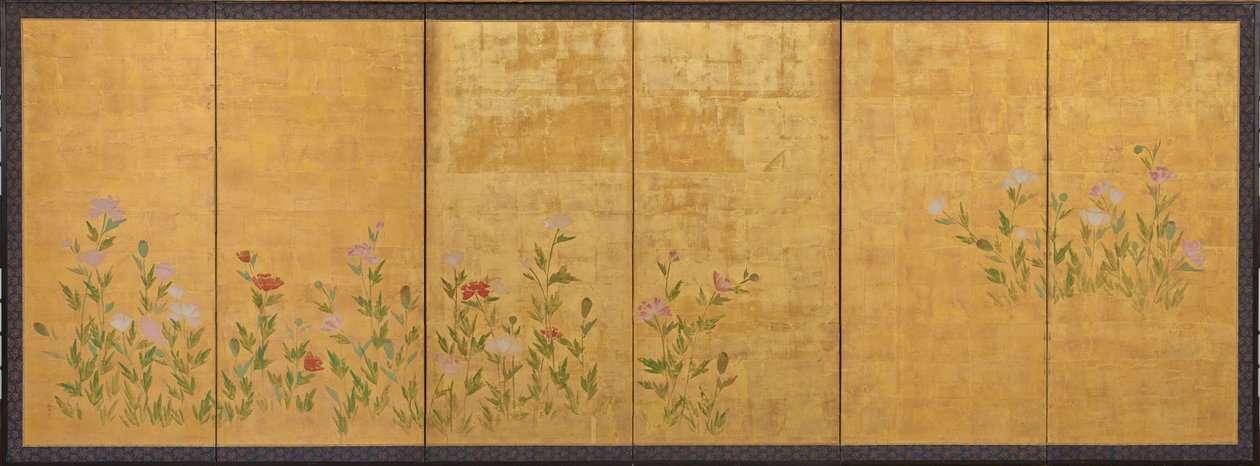 गुलाबी और लाल पोस्ता, ईदो काल, 1615-1868। द्वारा अज्ञात
