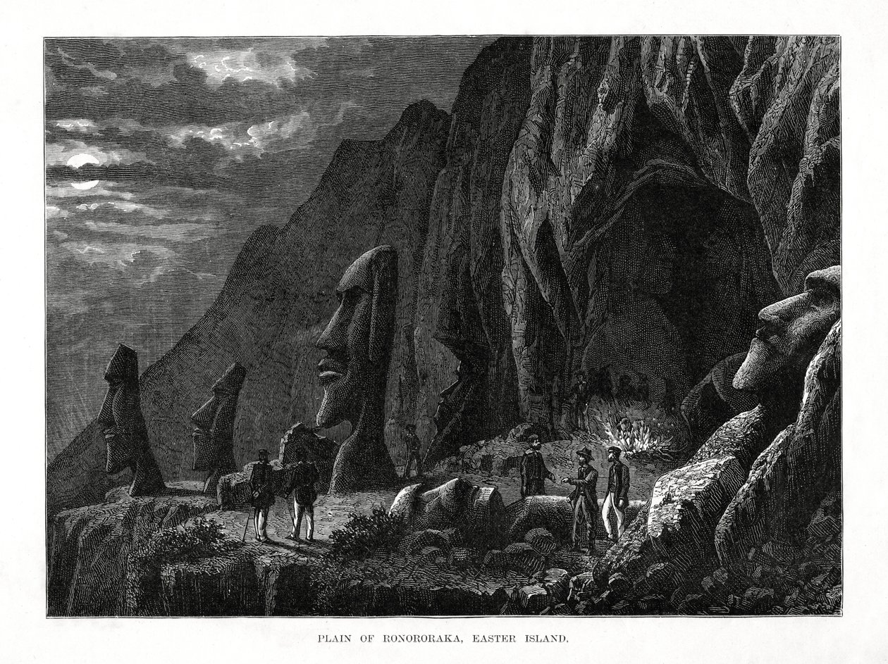 रॉनोरकाका का मैदान, ईस्टर द्वीप, 1877 द्वारा अज्ञात