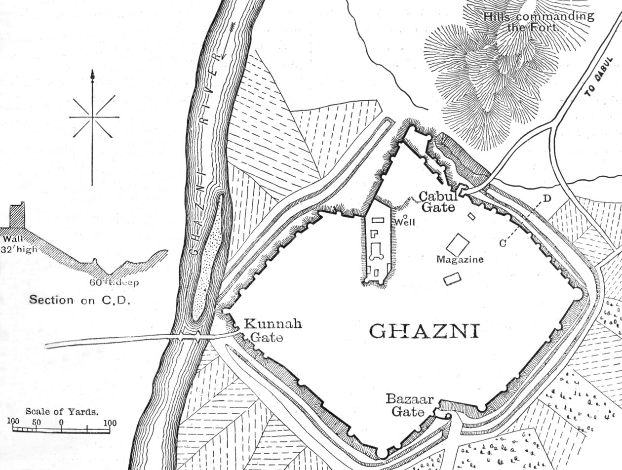 गजनी, 1880, सी 1880 की योजना द्वारा अज्ञात