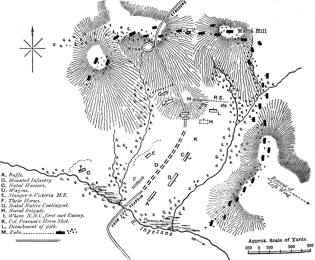इंइज़ेन में लड़ाई की योजना, 22 जनवरी, 1879, सी 1880 द्वारा अज्ञात
