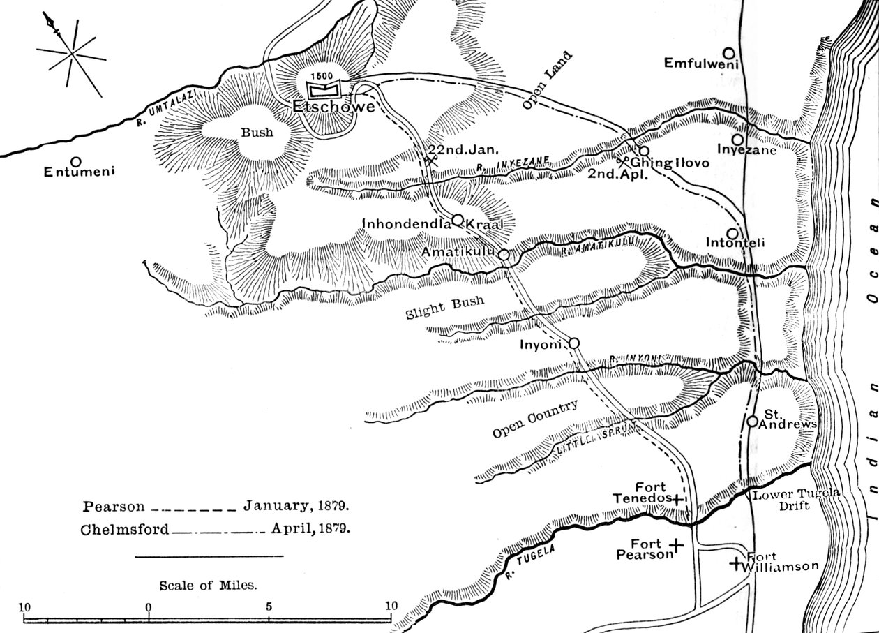 पियर्सन जन के मार्च की योजना, 1879 और चेम्सफोर्ड का अप्रैल 18, 1879 से एत्सोवे, c1880 द्वारा अज्ञात
