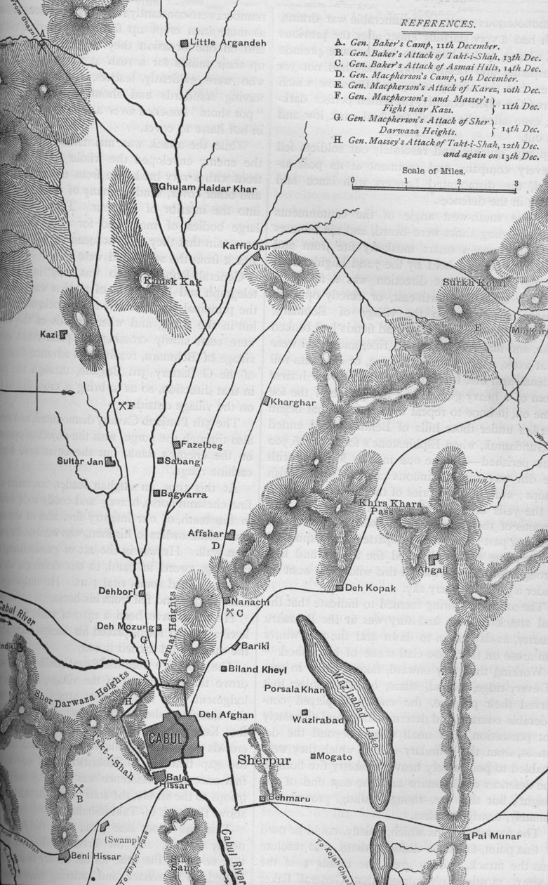 ऑपरेशंस राउंड काबुल की योजना, 9-15 दिसंबर, 1879, सी 1880 द्वारा अज्ञात