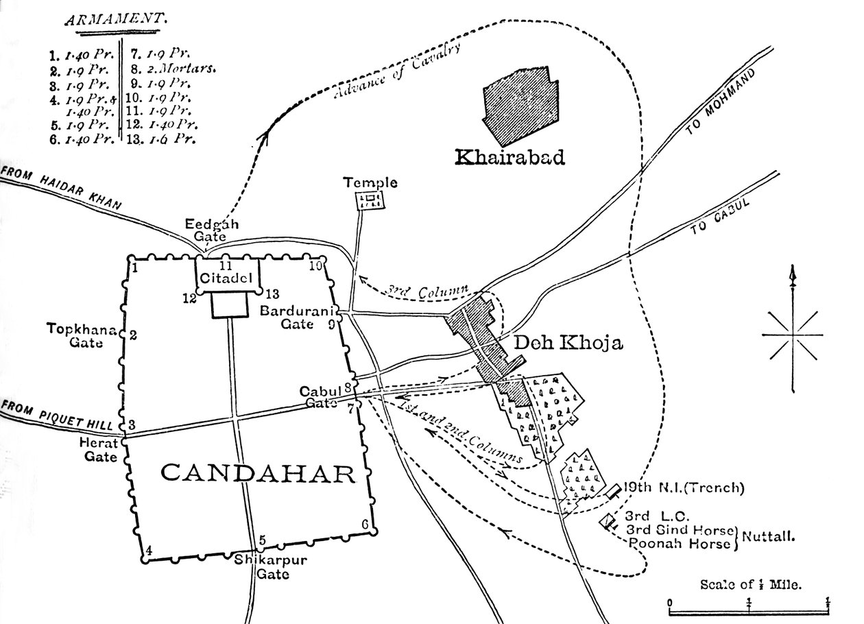 कंधार से छंटनी की योजना, 16 अगस्त, 1880, सी 1880 द्वारा अज्ञात