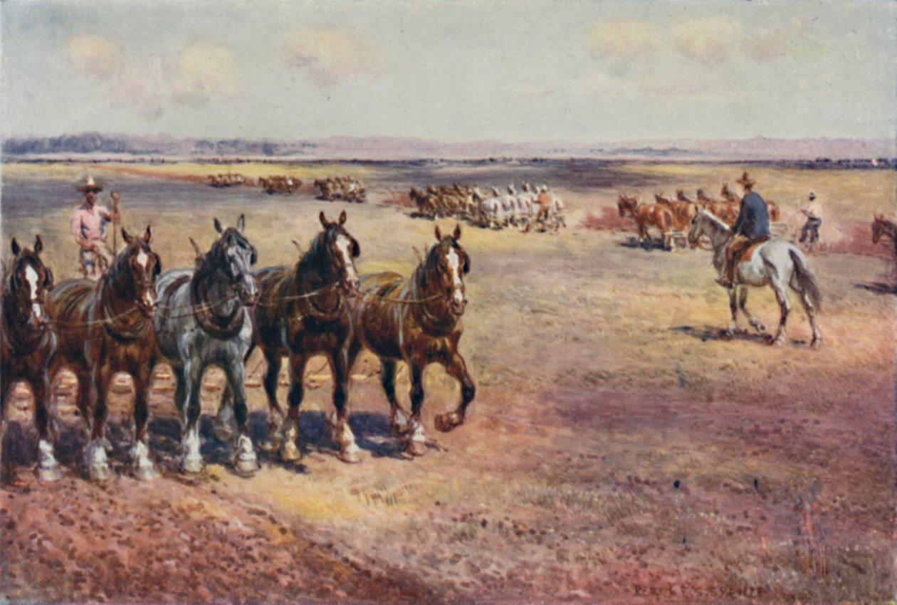 एक बड़े पैमाने पर जुताई, 1923। द्वारा अज्ञात