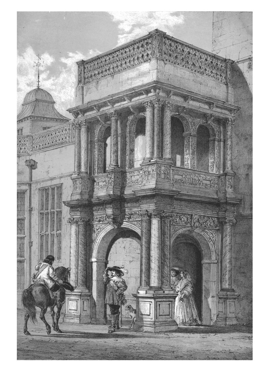 ऑडले एंड, एसेक्स में पोर्च, c1840। द्वारा अज्ञात