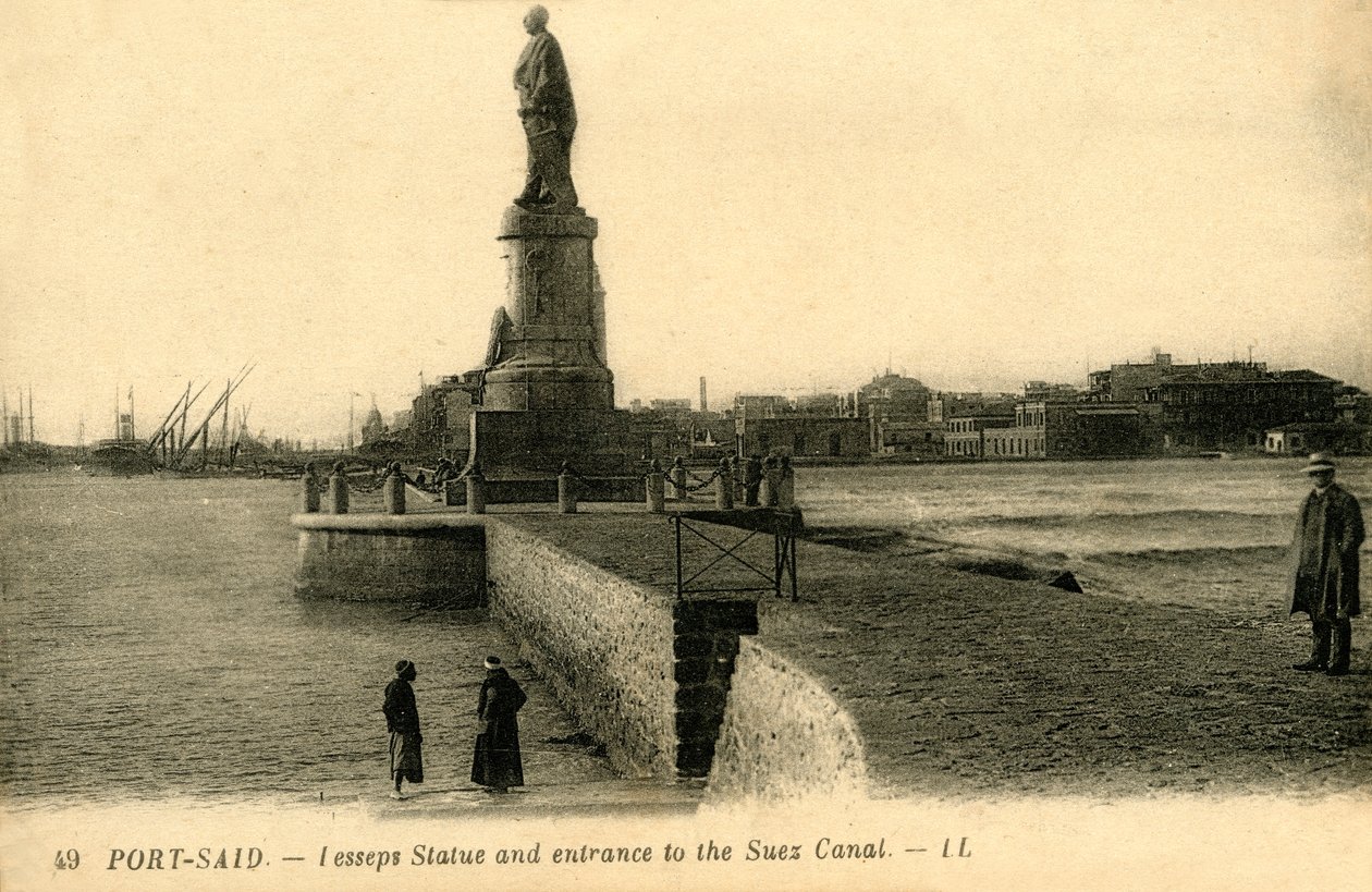 पोर्ट ने कहा। - स्टेप्स प्रतिमा और स्वेज नहर के प्रवेश द्वार - LL।, C1918-c1939। द्वारा अज्ञात
