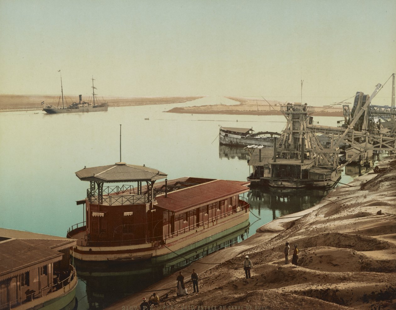पोर्ट सईद, स्वेज नहर का प्रवेश द्वार, c.1900 (रंगीन फोटोक्रोम) द्वारा अज्ञात