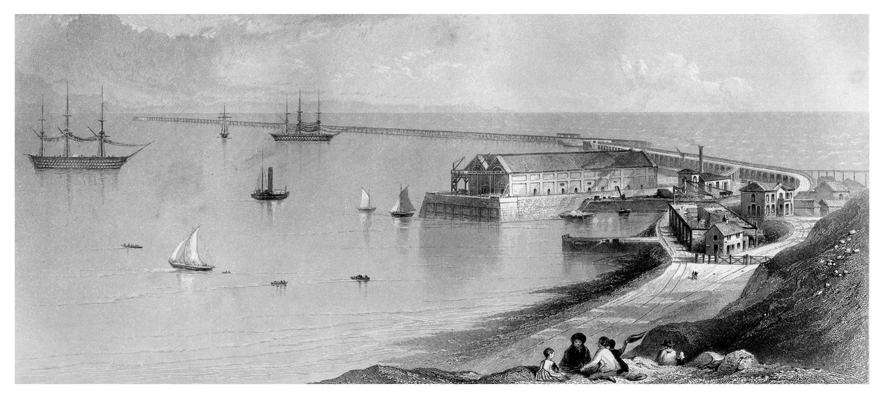 पोर्टलैंड हार्बर और ब्रेक वाटर, 1866 द्वारा अज्ञात