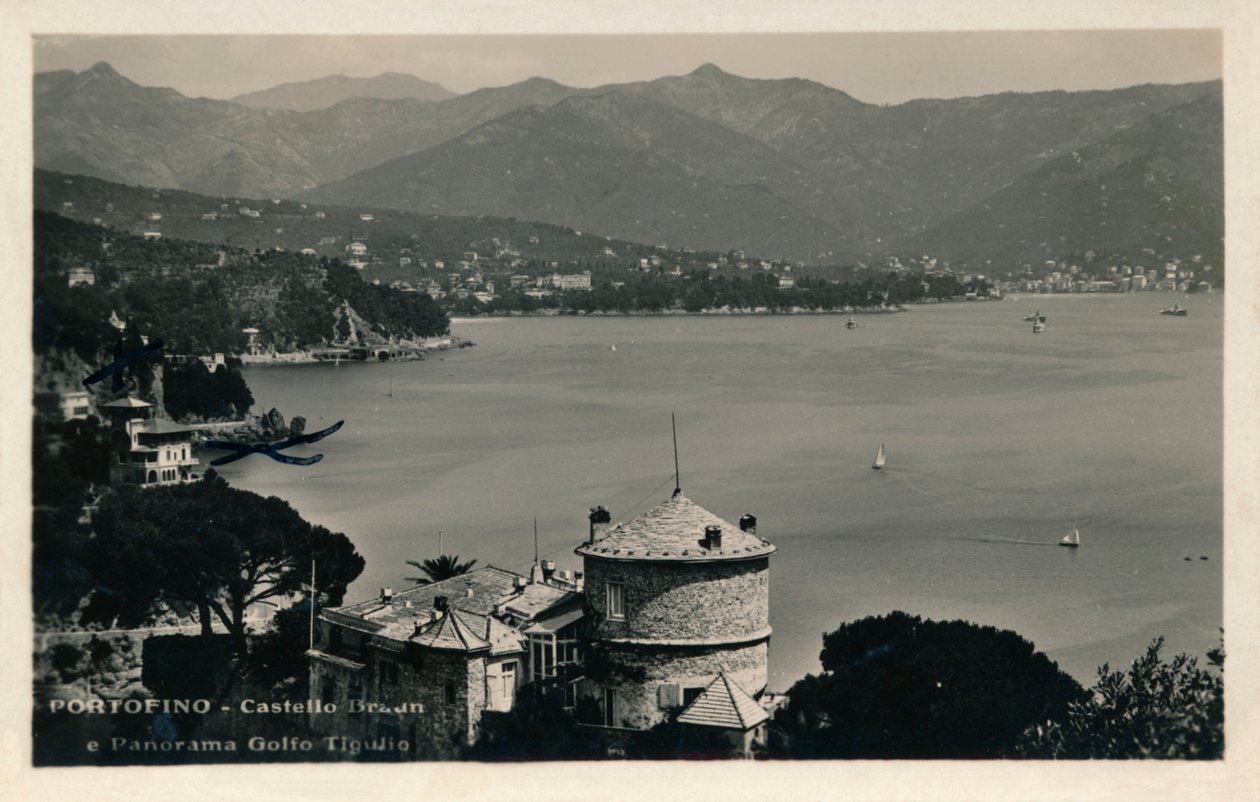 पोर्टोफिनो - ब्रौन कैसल और पैनोरमा गोल्फो टिगुलियो, c1900। द्वारा अज्ञात