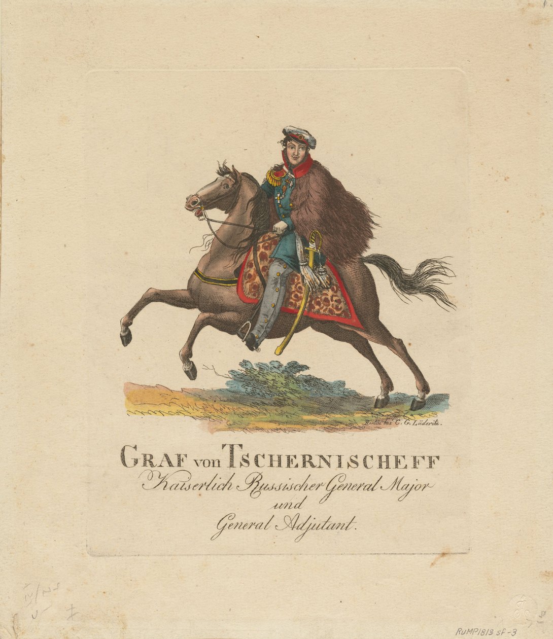 गणना अलेक्जेंडर इवानोविच चेर्नीशोव का पोर्ट्रेट 1786-1857, 1813 द्वारा अज्ञात