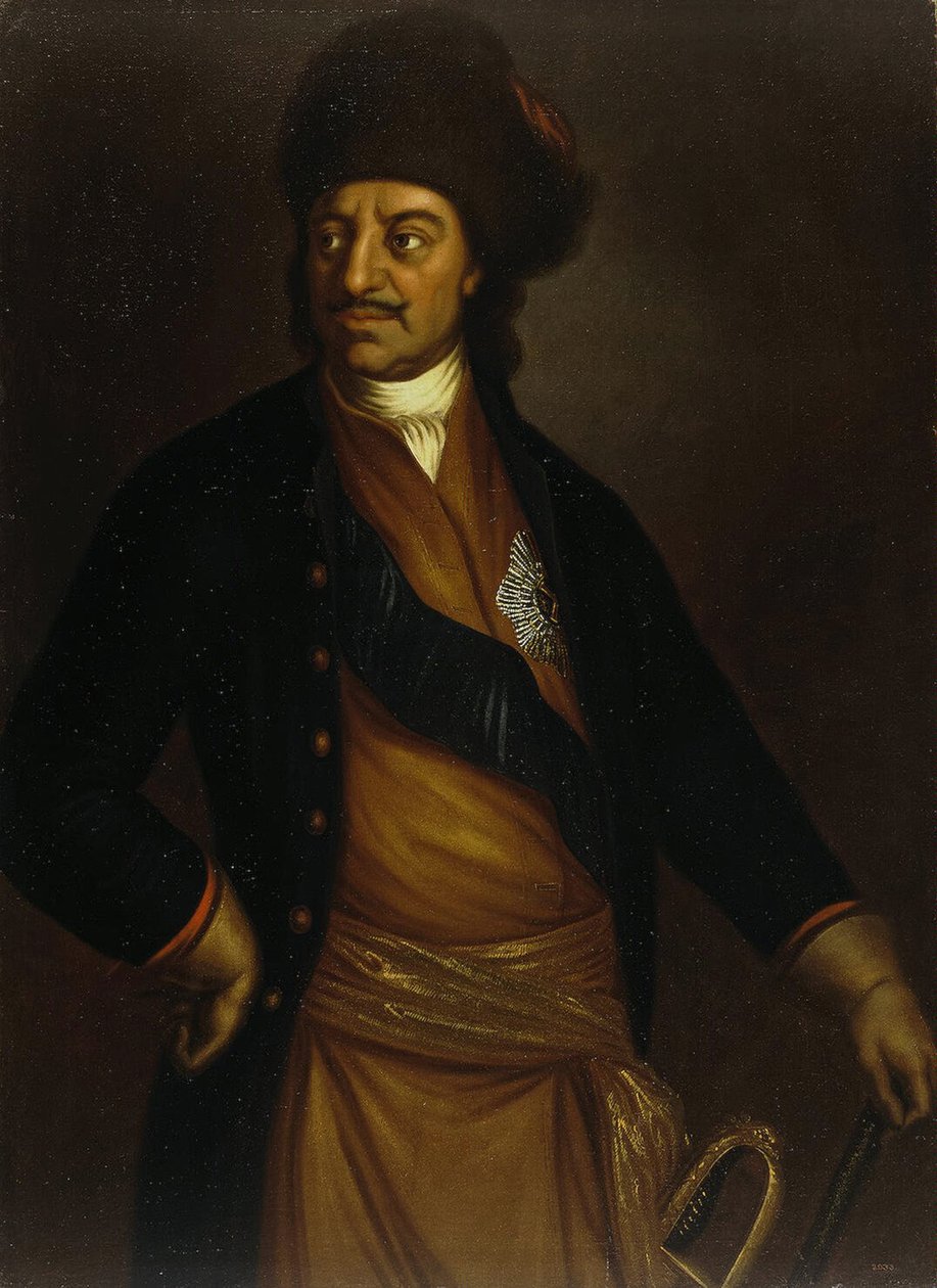 पोर्ट्रेट ऑफ़ द सम्राट पीटर I द ग्रेट 1672-1725, 18 वीं शताब्दी की शुरुआत। द्वारा अज्ञात