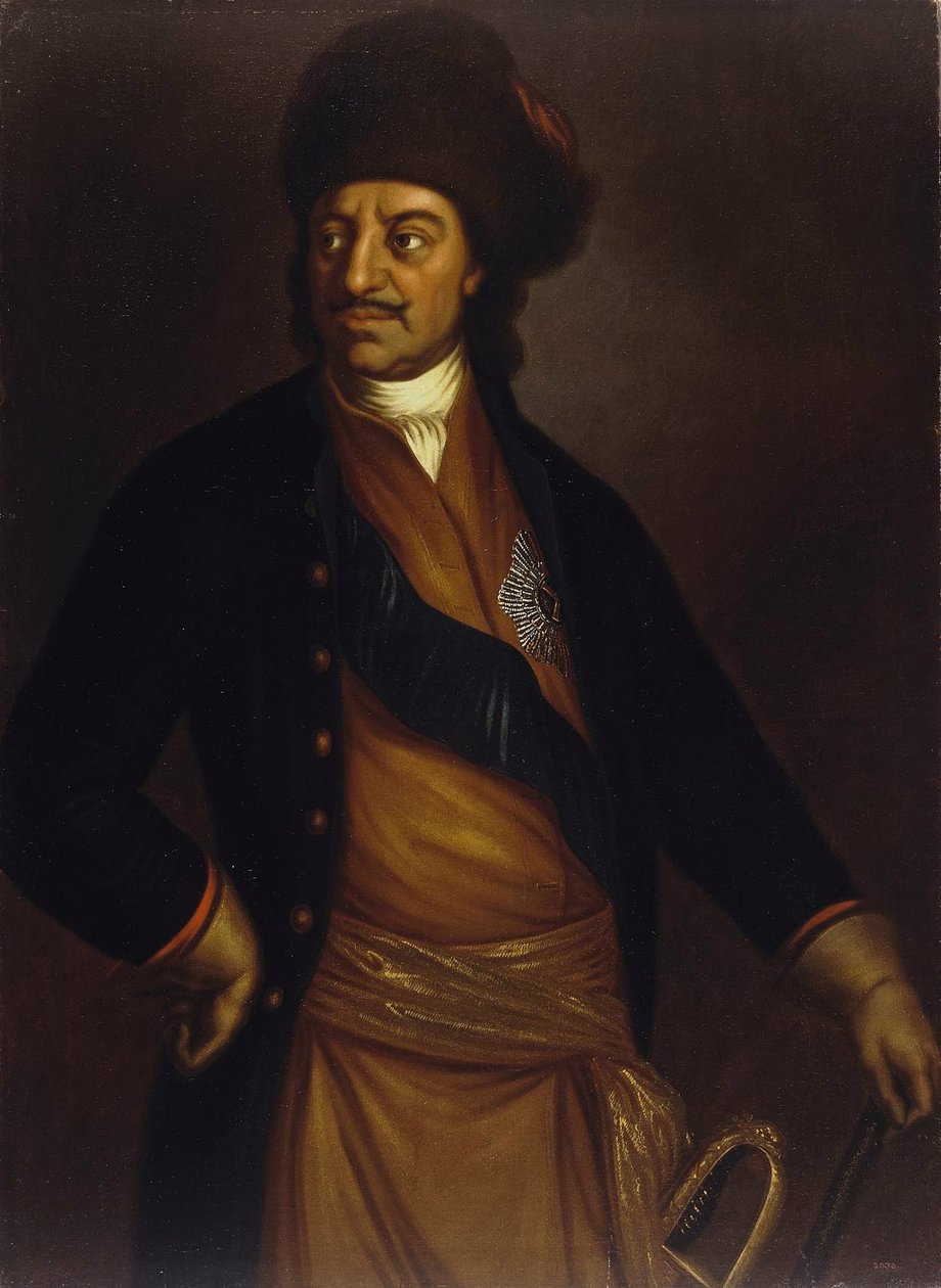सम्राट पीटर I द ग्रेट 1672-1725 का पोर्ट्रेट, 18 वीं शताब्दी का पहला तीसरा द्वारा अज्ञात