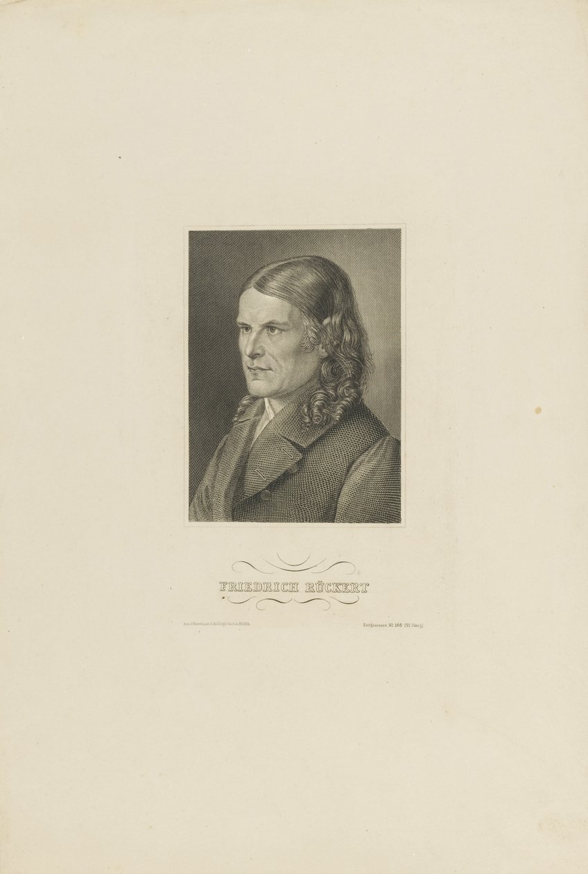 फ्रेडरिक रर्कर्ट का पोर्ट्रेट 1788-1866, सीए 1845। द्वारा अज्ञात