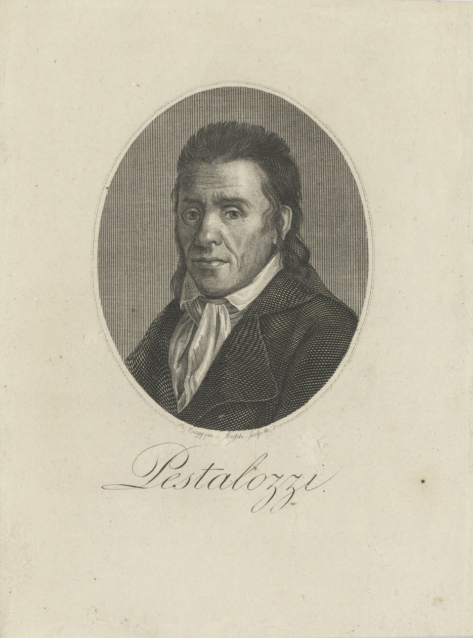 जोहान हेनरिक पेस्टालोज़ी का पोर्ट्रेट 1746-1827, 1805। द्वारा अज्ञात