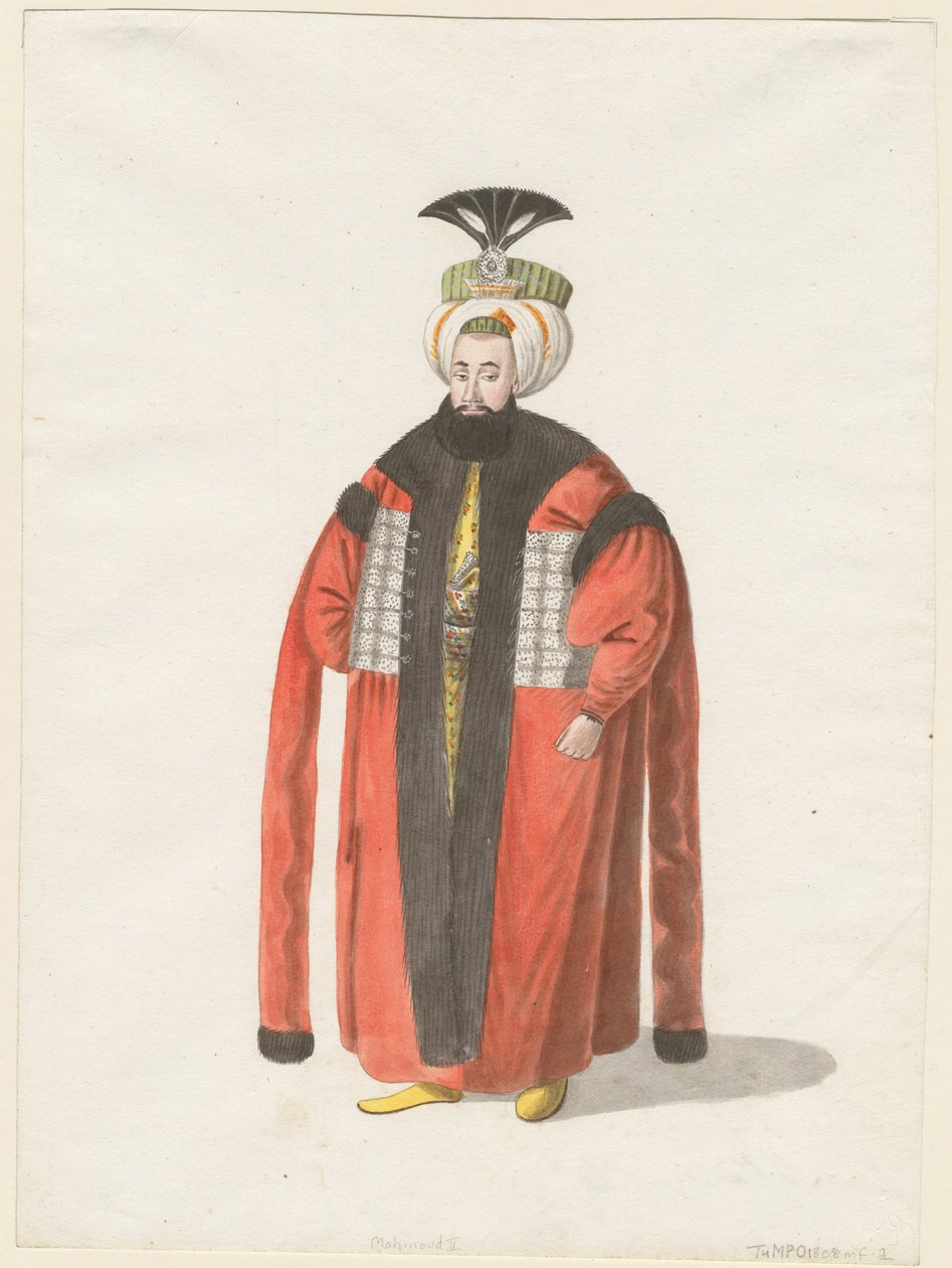 महमूद द्वितीय 1785-1839 के पोर्ट्रेट, ओटोमन साम्राज्य के सुल्तान, सीए 1820 द्वारा अज्ञात