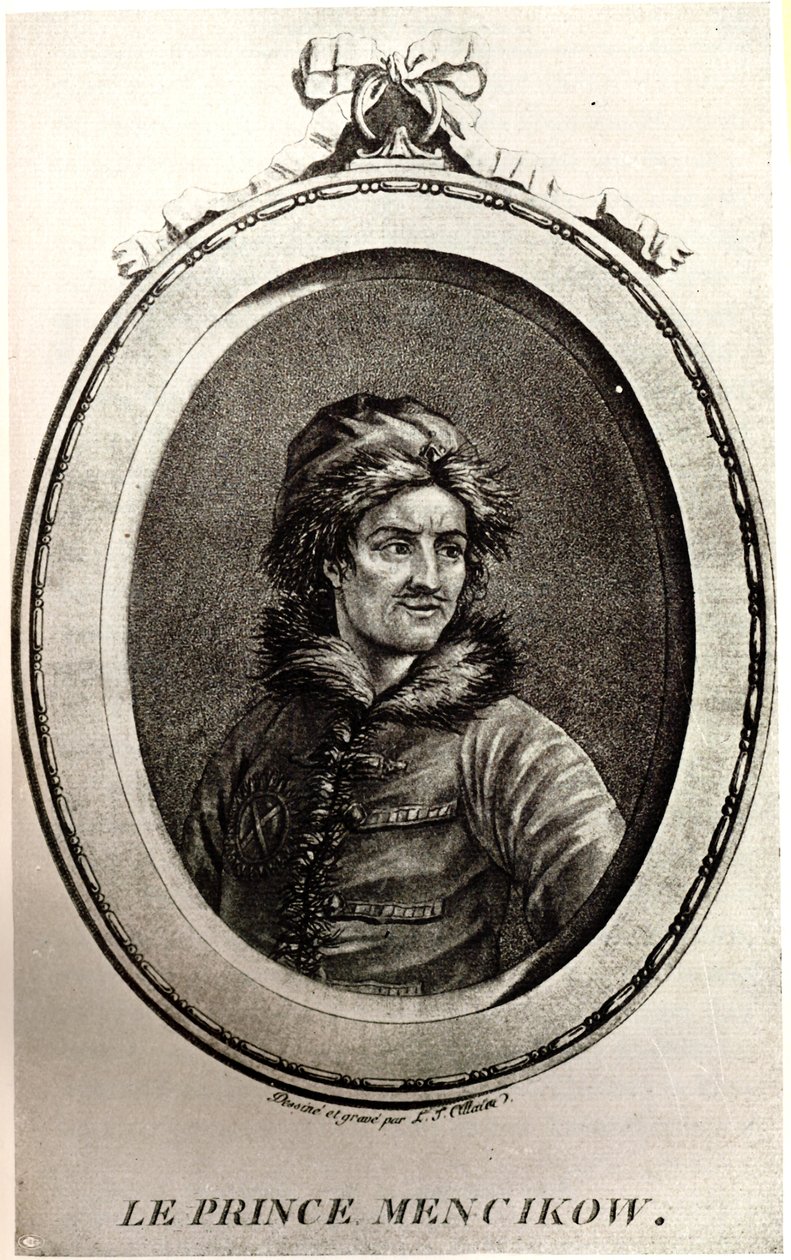 प्रिंस अलेक्जेंडर डेनिलोविच मेन्शिकोव का चित्रण 1673-1729 द्वारा अज्ञात