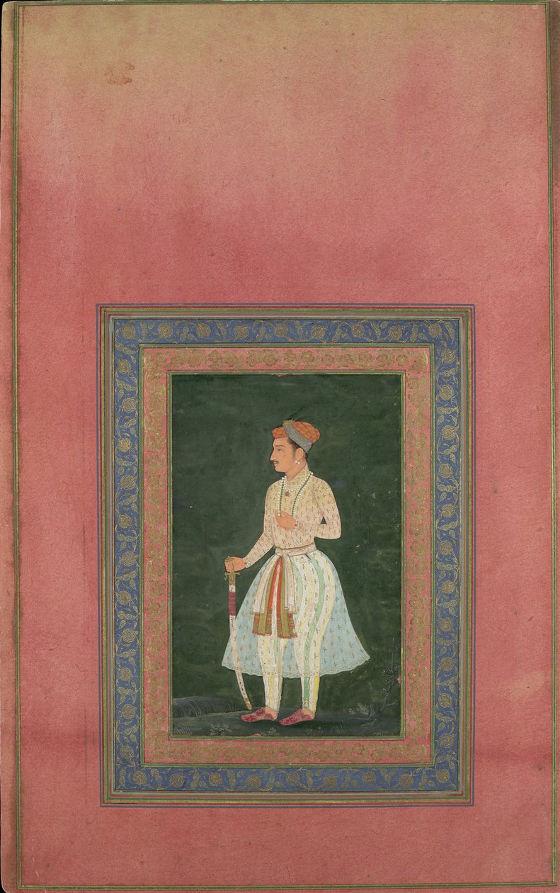 17 वीं शताब्दी में डेविस एल्बम से गॉज़ी व्हाइट कॉस्टयूम, फोलियो में एक नोबल का पोर्ट्रेट। द्वारा अज्ञात