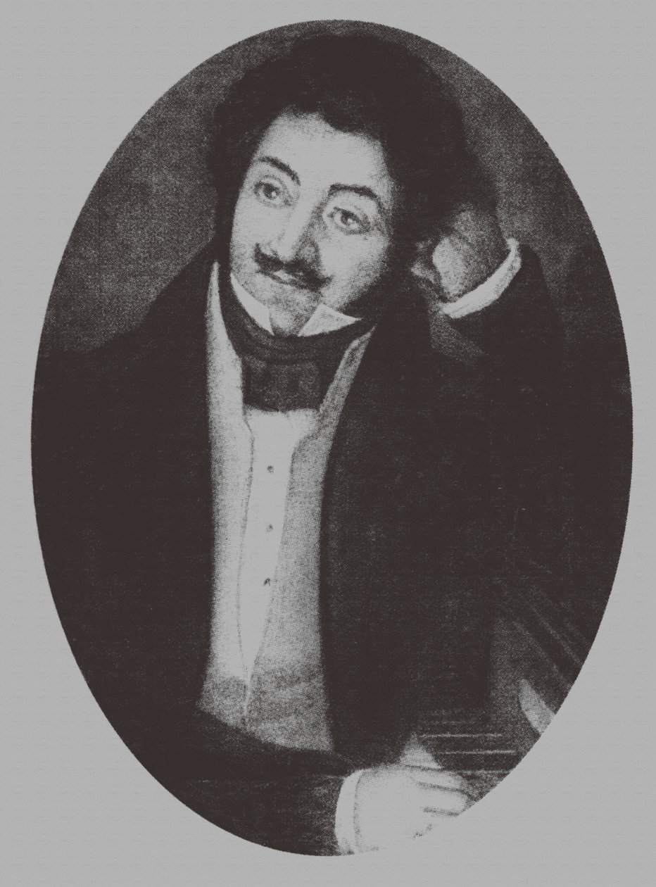 संगीतकार अलेक्जेंडर अलेक्जेंड्रैंडविच ऐलिबायव 1787-1851, 1810 का चित्र द्वारा अज्ञात