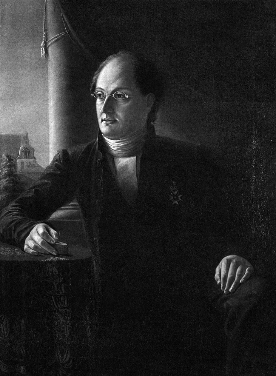 कवि जोहान लुडविग रूनबर्ग का चित्रण 1804-1877 द्वारा अज्ञात