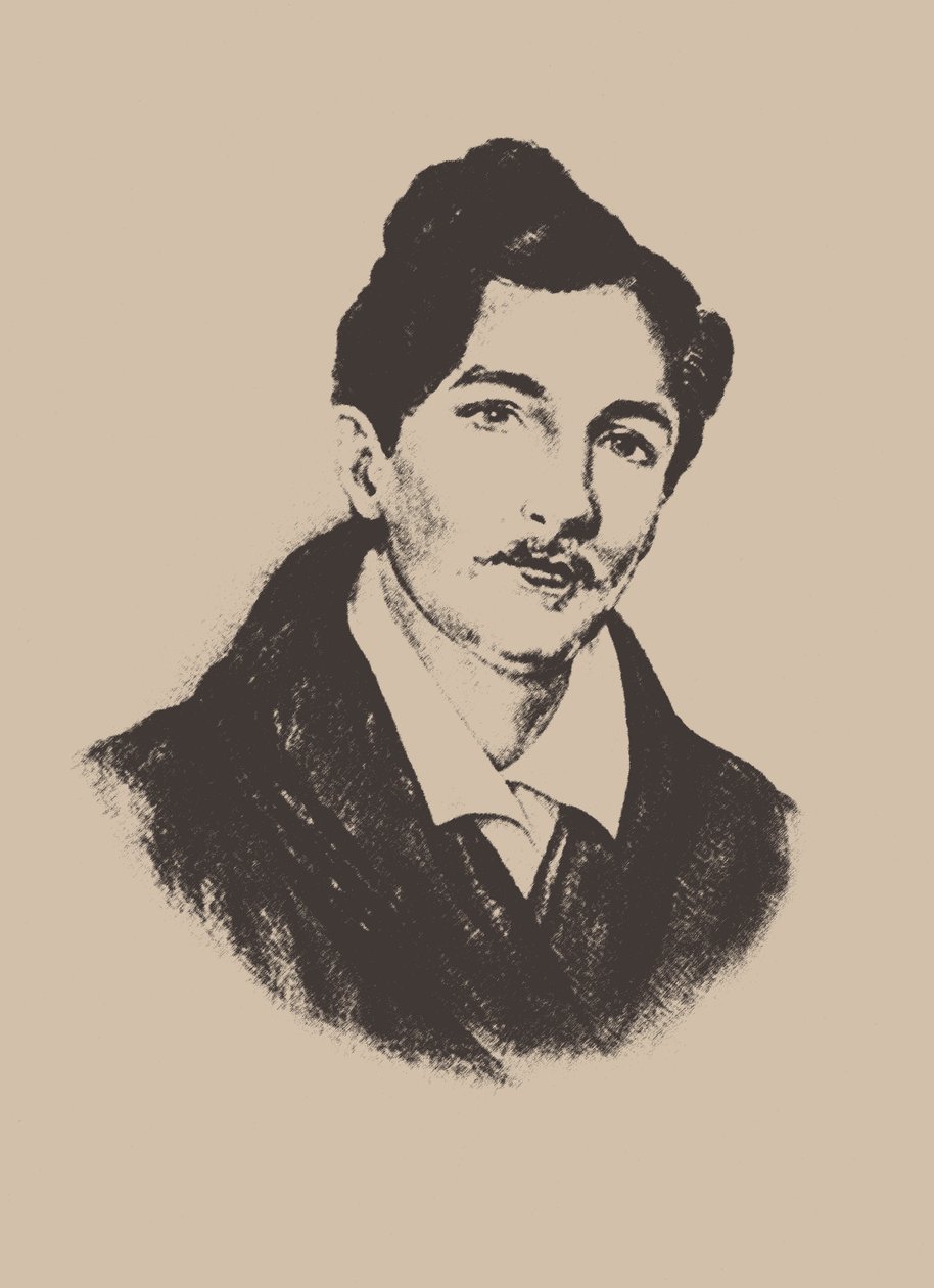 संगीतकार और गिटारवादक निकोलाई इवानोविच अलेक्जेंड्रोव का चित्र 1818-1884। द्वारा अज्ञात