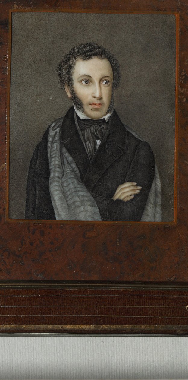 कवि अलेक्जेंडर सर्गेयेविच पुश्किन का पोर्ट्रेट 1799-1837, 19 वीं शताब्दी की पहली तिमाही। द्वारा अज्ञात