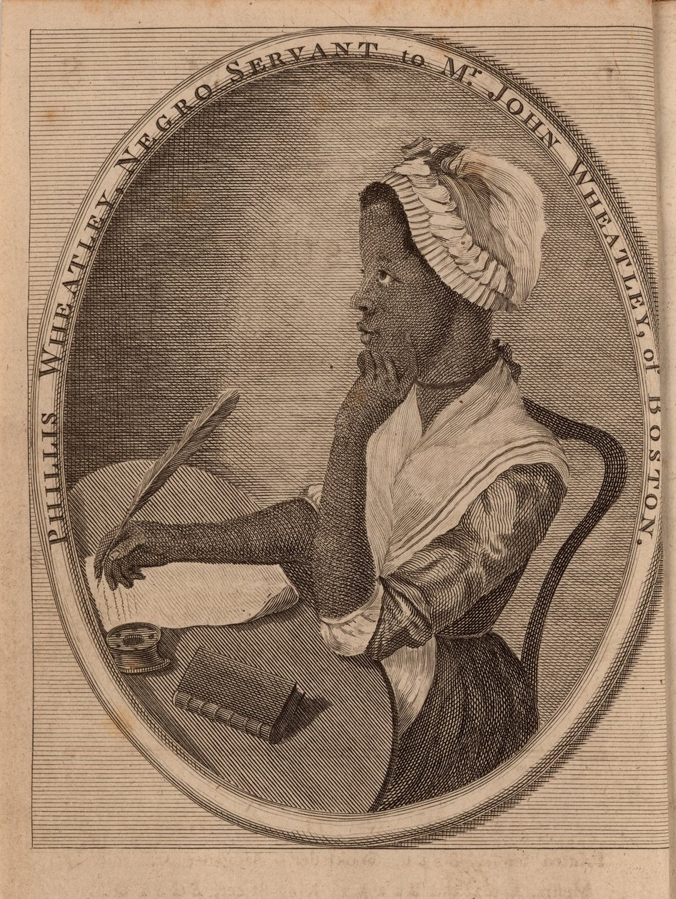 कवि फिलिस व्हीटले का चित्रण c.1753-1784, 1773। द्वारा अज्ञात