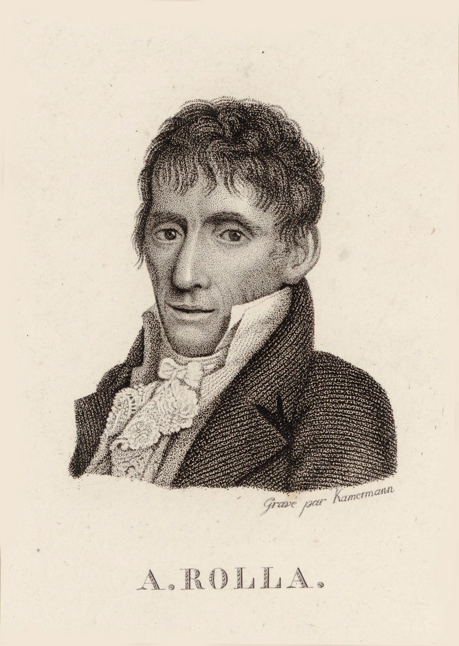 वायलिन वादक और संगीतकार एलेसेंड्रो रोला का चित्र 1757-1841, 1790। द्वारा अज्ञात